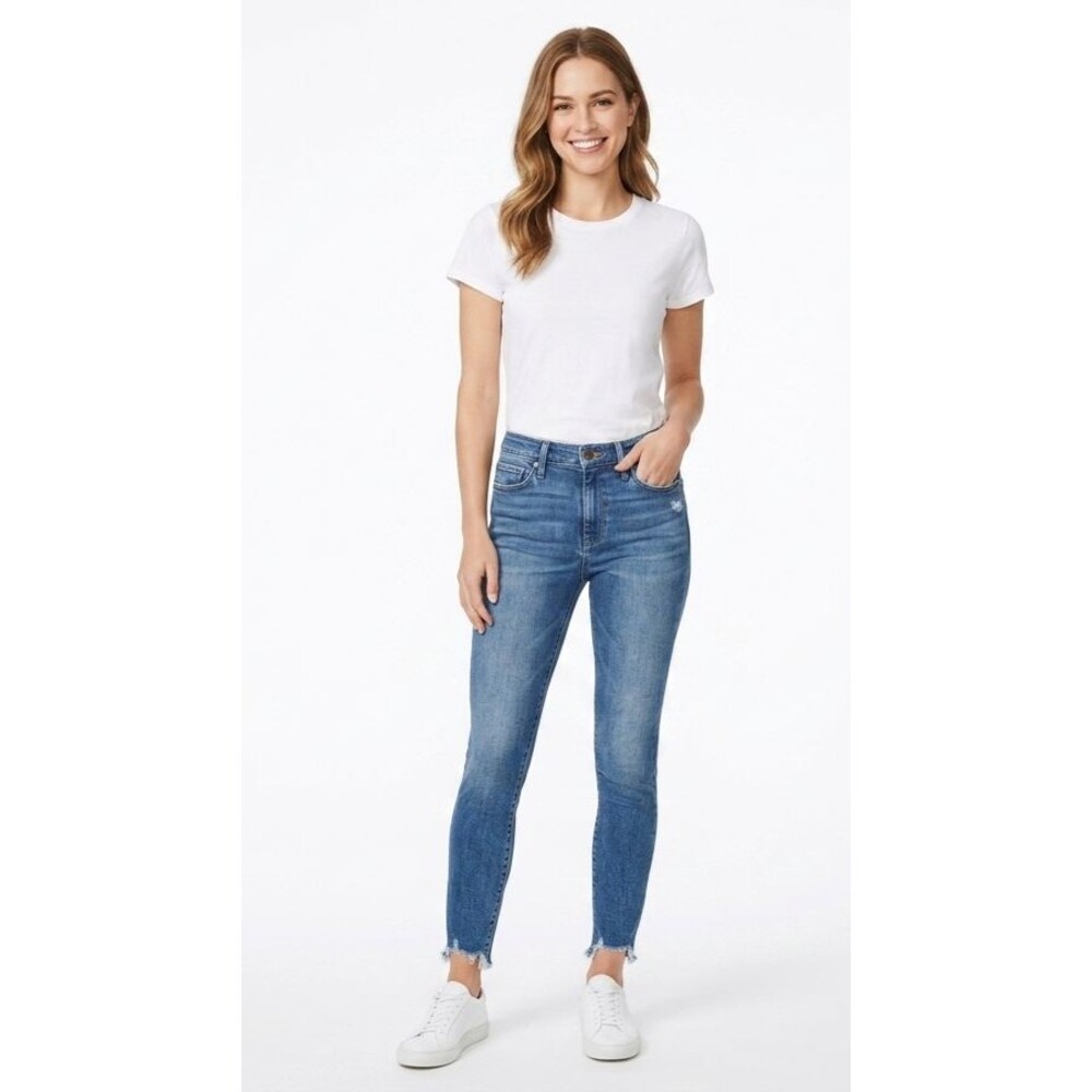 FRAME Le High Skinny Jeans Womens Size 24 Raw Hem Blue Denim Pants 24x27